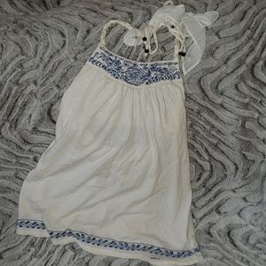 American Eagle Halter top blue and white